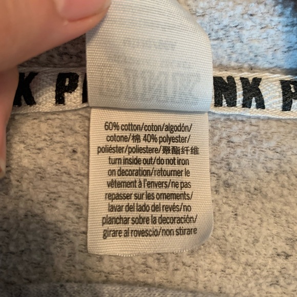 PINK Victoria’s Secret Hoodie. Heathered gray. Size M. - Picture 7 of 9